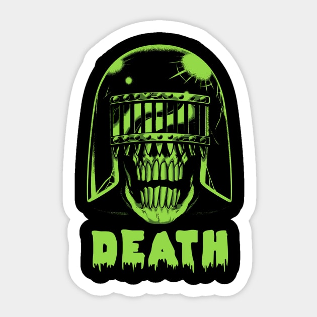 Judge Death (Black Print) Sticker by Nerdology